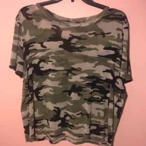 Mesh Camo Crop Top